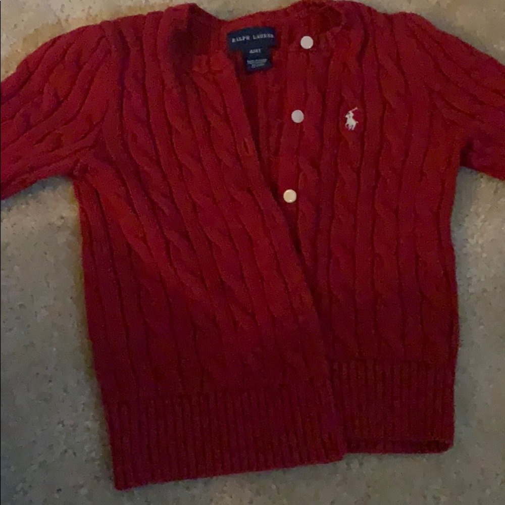 Ralph Lauren Toddler Red Cardigan